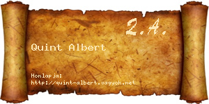 Quint Albert névjegykártya